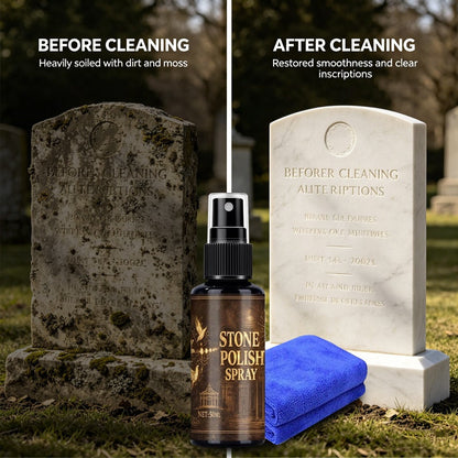 🏛️ Síremlék-tisztító spray + mikroszálas törlőkendő – Eltávolítja a mohát és a szennyeződéseket – Raktáron & Utánvétes 🔥✨