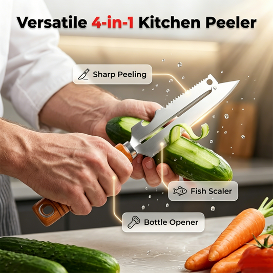 🔪 Hámozz, szeletelj és tisztíts – 4 az 1-ben konyhai hámozó – Utánvétes 🥕✨