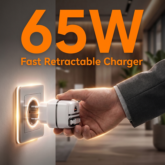 ⚡ Töltsön gyorsan és rendesen – 65W 3 az 1-ben gyorstöltő beépített kábellel – Utánvétes 🔌