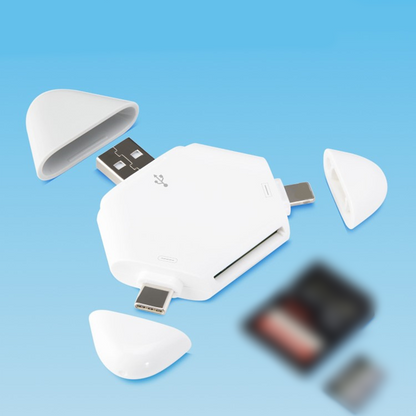 🔄 Könnyedén továbbítson fájlokat – 3 az 1-ben mágneses kártyaolvasó (USB, Type‑C, Micro USB) – Utánvétes 📇