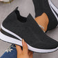 👟 Lépjen csillogó kényelembe – Női strasszos slip-on sportcipő (flyknit felsőrész, párnázott platform) – Utánvétes ✨
