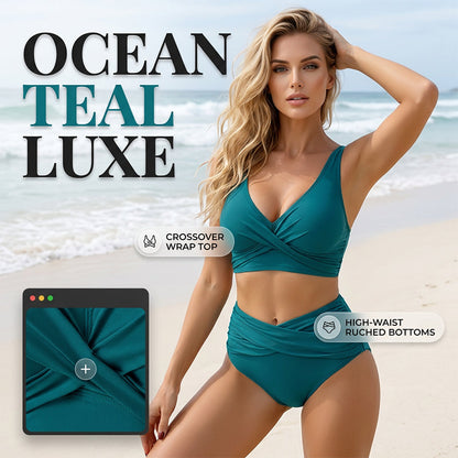 👙 Hangsúlyozza alakját magabiztosan – Női magas derekú csavart elejű bikini szett – Utánvétes 🌴