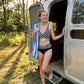 🔷 Emelje strandstílusát – Női geometrikus mintás magas derekú bikini szett – Utánvétes 👙