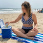 🔷 Emelje strandstílusát – Női geometrikus mintás magas derekú bikini szett – Utánvétes 👙