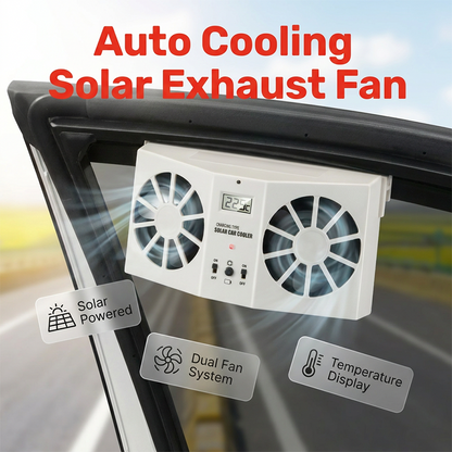 ☀️ Tartsa hűvösen autóját – Automata napelemes szellőző ventilátor hőmérséklet-kijelzővel – Utánvétes 🚗💨