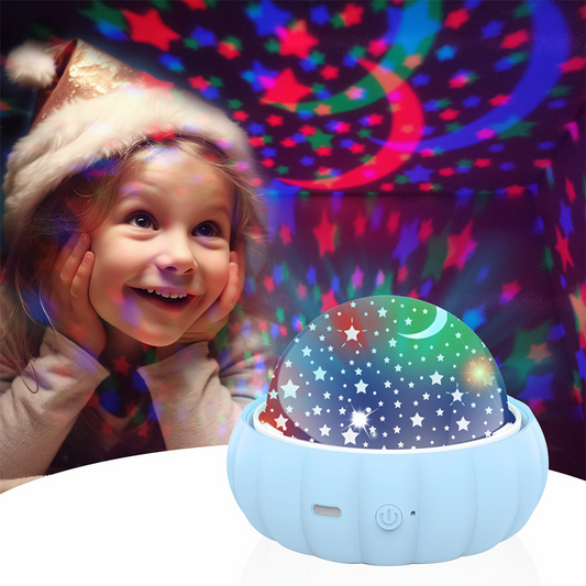 ✨ Ébressze fel gyermeke képzeletét minden éjjel – 360°-os kreatív csillagos égbolt projektor lámpa cserélhető fóliákkal – Utánvétes 🌙
