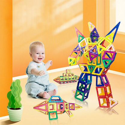 🧲 Ösztönözze a kreativitást – Mágneses építőkockák (STEM tanulás, biztonságos ABS) – Utánvétes ✨