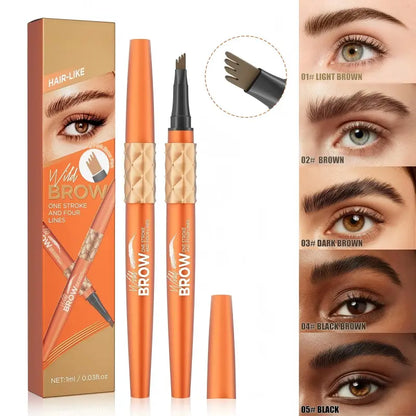 💖 1+1 ingyenes👁️ Rajzoljon természetes szemöldököt könnyedén – Vízálló négyágú folyékony szemöldökceruza – Utánvétes ✨