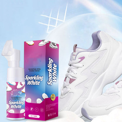 👟 Tartsa fehér cipőit ragyogóan – Víz nélküli habos cipőtisztító beépített kefével – Utánvétes ✨🧼