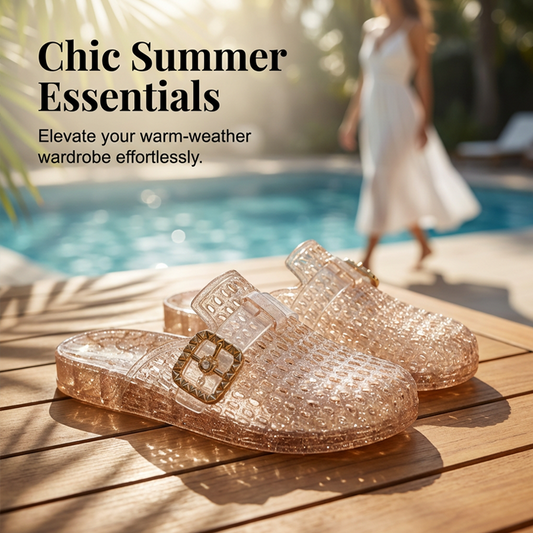 ✨ Lépjen csillogó kényelembe – Női alkalmi csillogó slip‑on szandál – Utánvétes 👡