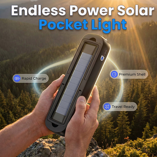 💡 Világítson bárhol végtelen napenergiával – Napelemes zseblámpa intelligens akkumulátorjelzővel – Utánvétes ☀️🔋🏕️
