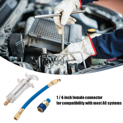 🔧 Hatékonyan injektáljon és észleljen szivárgásokat – A/C olaj és festék injektor szerszám – Utánvétes 🚗
