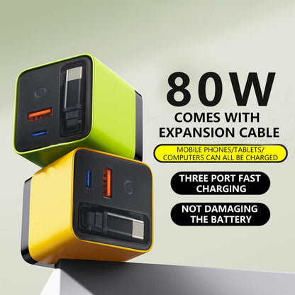 ⚡ Töltse fel ultragyors sebességgel – 80W gyorstöltő behúzható Type‑C kábellel – Utánvétes 🔌