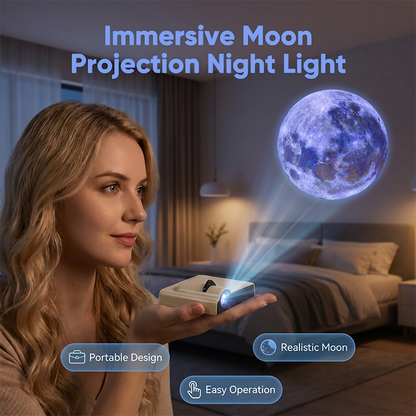 🌙 Varázsoljon holdfényt bárhol – Hordozható LED hold projektor éjjeli fény – Utánvétes ✨