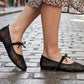 👡 5 000+ nő kedvence – Francia stílusú hálós balettcipő masnival – légáteresztő virágmintás háló, könnyű talp, elegáns masni, 36–43 méret
