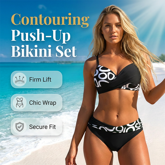 👙 Bikini szett Csavart emelés Keresztező csavart emelő design – Búcsú a lapos melletől