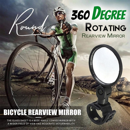 Legkelendőbb 360°‑ban forgatható kerékpáros visszapillantó tükör – domború széles látószög, szerszám nélküli telepítés, univerzális kerékpárokhoz és rollerhez
