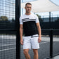 👕 Kétrészes férfi nyári szett – légáteresztő anyag, csíkos dizájn, állítható derék, S–4XL méret