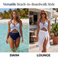 👙 Ráncolt magas derekú bikini szett – haskontroll, gyorsan száradó anyag, állítható oldalsó megkötők, S–2XL méret