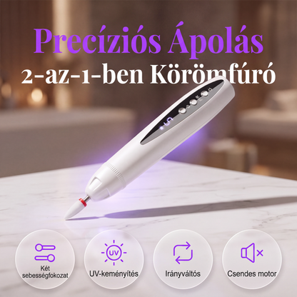 💅 2 az 1-ben körömfúró és UV lámpa – Reszel, políroz és keményít