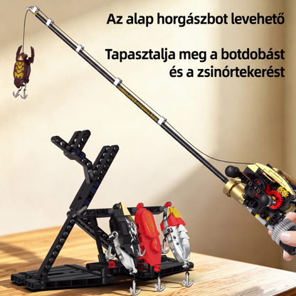 🎣 Horgászbot-építőjáték – valósághű, mozgatható mechanizmus