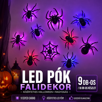 🕷️ Pók matrica LED világítás – Búcsú a sötét unalomtól