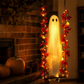 🎃👻Halloween-i lengő, függő szellemdísz – távirányítású LED-es világítás a kísérteties bejárati ajtó díszítéséhez