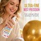 ✨ Ultrafinom ködű, csillogó spray – egyenletes fedés, csomósodás és nedves foltok nélkül, hibátlan, csillogó végeredményért