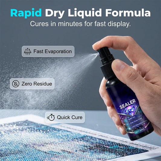 💎 Gyémántfestmény rögzítő spray – Rögzíti a gyöngyöket, fényes felület