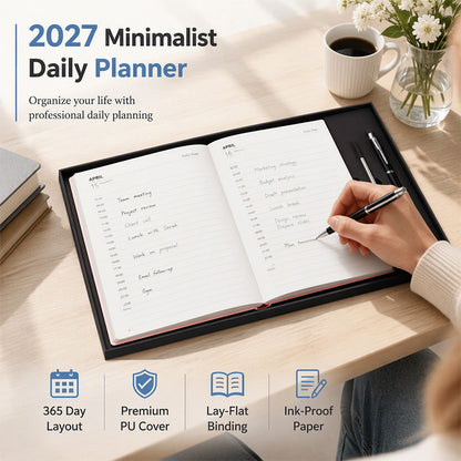 📅 2027 Minimalista Napi Tervező – Professzionális hatékonyság