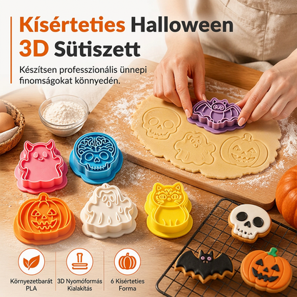 🎃 💀 Halloween 3D sütőforma – egy nyomás, ijesztően szép