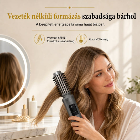 ⚡ 2 az 1-ben melegítő fésű – gyors szalon simaság