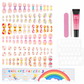 Kids Handmade Press On Nails Set 144 Pieces Almond Shape Cartoon False Nail Tips